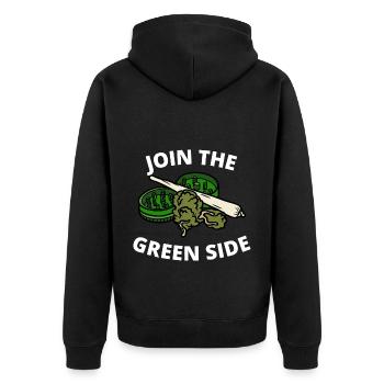 Rejoignez le côté vert Stoner Shirt - Veste à capuche bio Premium Unisexe - noir - Dos - Nico (187cm)