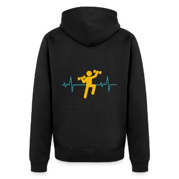 Water aerobics Aquatic fitness Heartbeat - Unisex Premium Organic Zip Hoodie - black - Back - Nico (187cm)