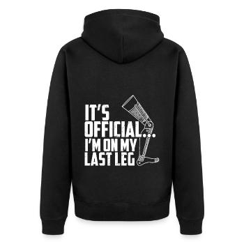 Bein Amputiert Arm Kämpfer Geschenk - Unisex Premium Bio Zip Hoodie - Schwarz - Hinten - Nico (187cm)