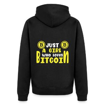 Hodl Bitcoin Crypto Crypto Currencies - Unisex Premium Organic Zip Hoodie - black - Back - Nico (187cm)