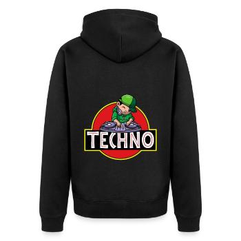 Soirée musique techno - Veste à capuche bio Premium Unisexe - noir - Dos - Nico (187cm)