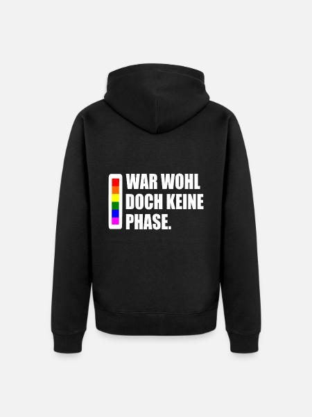 war wohl doch keine phase - Unisex Premium Bio Zip Hoodie - Schwarz