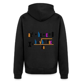 Quadratic Formula For Math Class 7 - Unisex Premium Organic Zip Hoodie - black - Back - Nico (187cm)