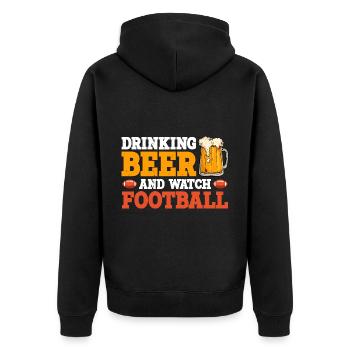 Drinking Beer And Watch Football 2 - Unisex Premium Bio Zip Hoodie - Schwarz - Hinten - Nico (187cm)