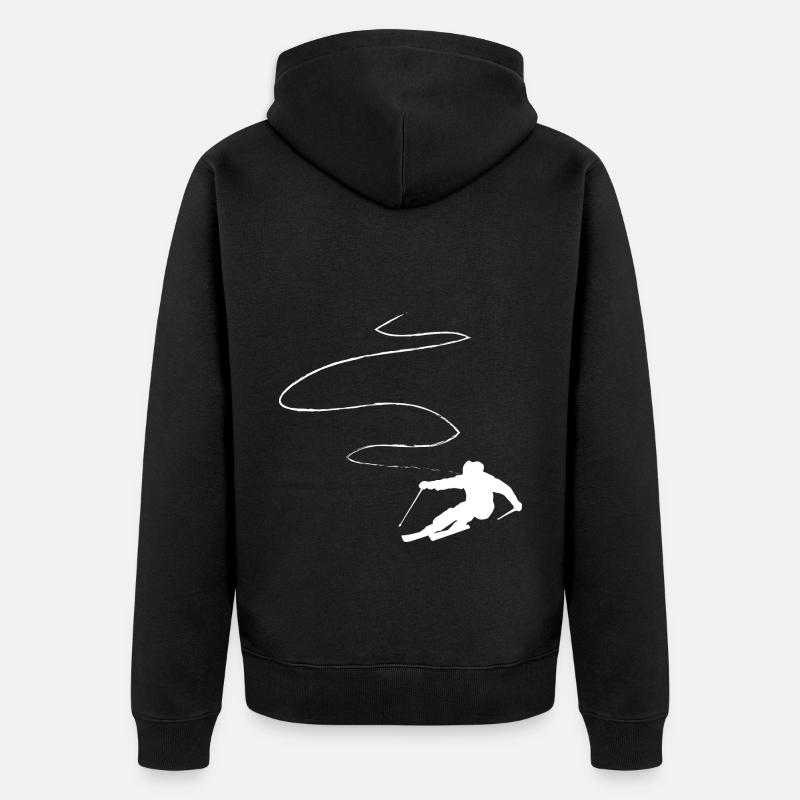 Ligne courbe - Ski - (10) - Veste à capuche bio Premium Unisexe - noir