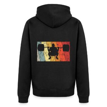 Musculation Bodybuilder GYM Fitnessstudio Retro - Veste à capuche bio Premium Unisexe - noir - Dos - Nico (187cm)