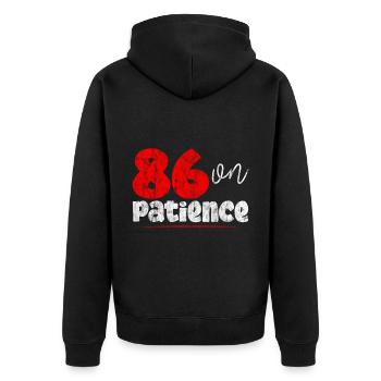86 Sur la patience 3 - Veste à capuche bio Premium Unisexe - noir - Dos - Nico (187cm)