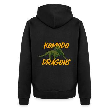 Komodowaran Komodo Liebhaber Geschenk - Unisex Premium Bio Zip Hoodie - Schwarz - Hinten - Nico (187cm)