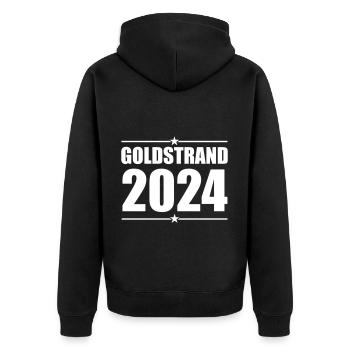 Sables d’or 2024 - Veste à capuche bio Premium Unisexe - noir - Dos - Nico (187cm)