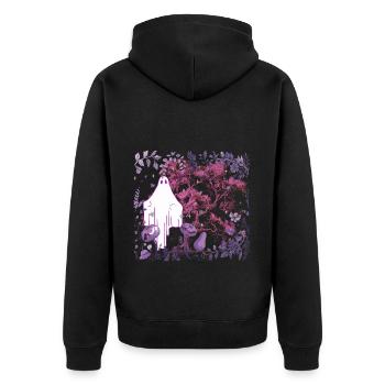 Flora Botanik Gespenst Natur Geist Okkult Natur - Unisex Premium Bio Zip Hoodie - Schwarz - Hinten - Nico (187cm)