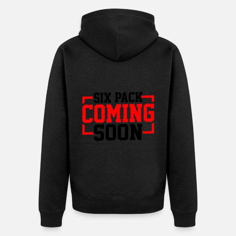 Six Pack à venir 63 - Veste à capuche bio Premium Unisexe - noir