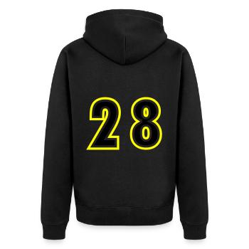 28 Nombre Collège - Veste à capuche bio Premium Unisexe - noir - Dos - Nico (187cm)