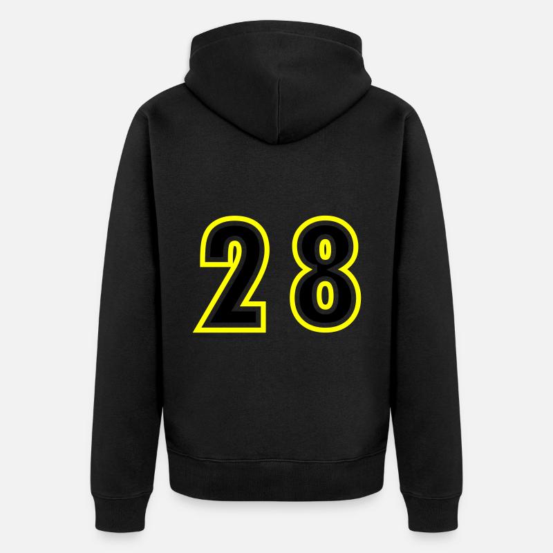 28 Nombre Collège - Veste à capuche bio Premium Unisexe - noir