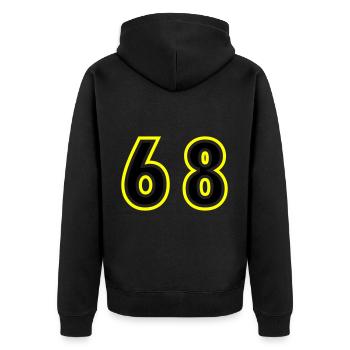 68 Nombre Collège - Veste à capuche bio Premium Unisexe - noir - Dos - Nico (187cm)