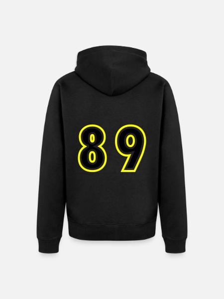 89 Number College - Unisex Premium Organic Zip Hoodie - black