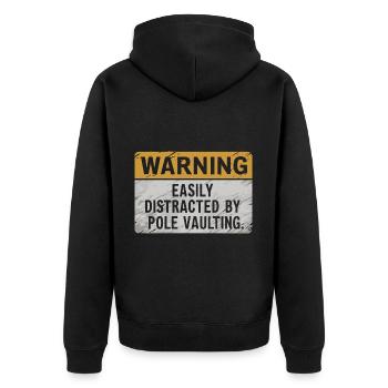 Stabhochspringer-Geschenk - Unisex Premium Bio Zip Hoodie - Schwarz - Hinten - Nico (187cm)