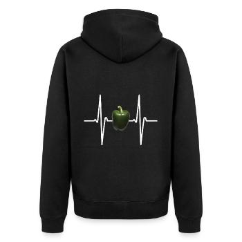 Paprika Geschenk - Unisex Premium Bio Zip Hoodie - Schwarz - Hinten - Nico (187cm)
