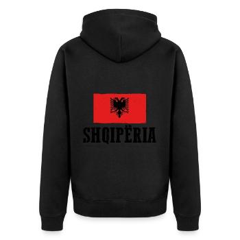 Albaner Albanisch Albanien - Unisex Premium Bio Zip Hoodie - Schwarz - Hinten - Nico (187cm)