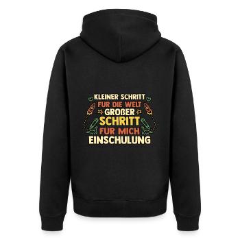 Kita Abgänger Schulanfang Schulkind Einschulung - Unisex Premium Bio Zip Hoodie - Schwarz - Hinten - Nico (187cm)