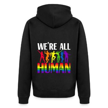Fierté gaie LGBTQ - Veste à capuche bio Premium Unisexe - noir - Dos - Nico (187cm)