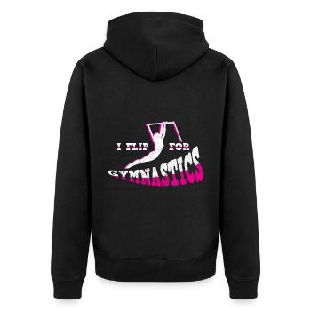 Gymnastics Gymnastics Bars Trampoline Rings Gymnast - Unisex Premium Organic Zip Hoodie - black - Back - Nico (187cm)