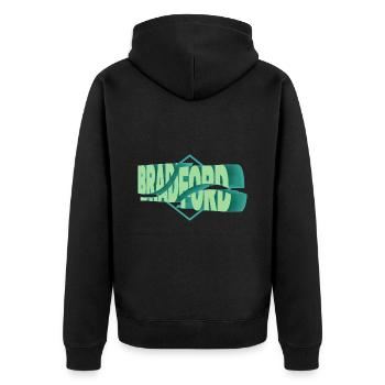 Bradford Angleterre UK City Police 3D Skyline - Veste à capuche bio Premium Unisexe - noir - Dos - Nico (187cm)