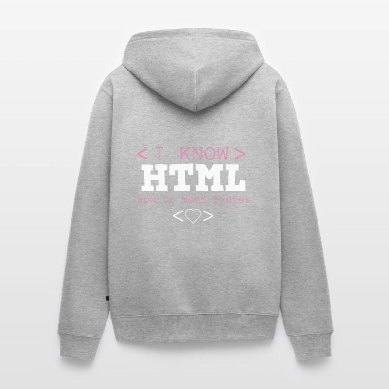HTML Editor Hypertext Markup Language Webdokument Unisex Premium Bio Zip Hoodie