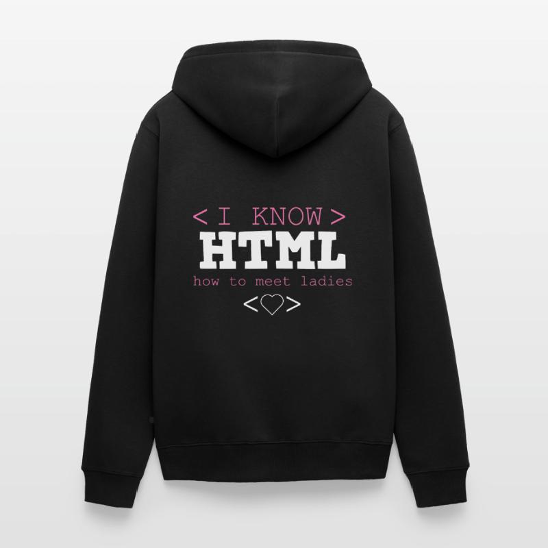 HTML Editor Hypertext Markup Language Webdokument Unisex Premium Bio Zip Hoodie