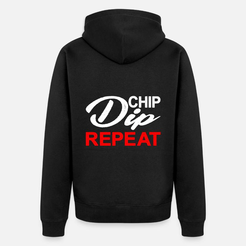 Chip Dip Repeat 8 - Unisex Premium Bio Zip Hoodie - Schwarz