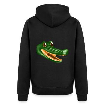 Tête de crocodile magnifiquement dessinée - Veste à capuche bio Premium Unisexe - noir - Dos - Nico (187cm)
