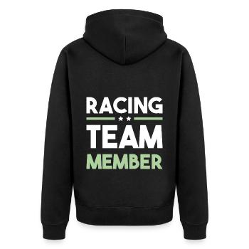 Racing Team - Unisex Premium Bio Zip Hoodie - Schwarz - Hinten - Nico (187cm)