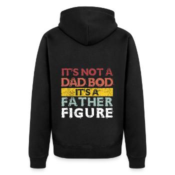 It's not a father Bod It's a father figure - Unisex Premium Organic Zip Hoodie - black - Back - Nico (187cm)