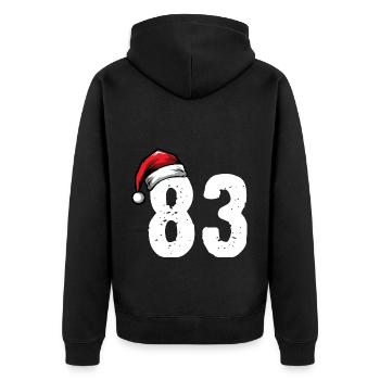 83 Numéro Noël - Veste à capuche bio Premium Unisexe - noir - Dos - Nico (187cm)