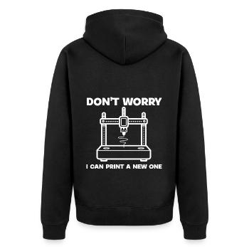 Ich Drucke Es Einfach Neu - 3D Drucker 3D Druck - Unisex Premium Bio Zip Hoodie - Schwarz - Hinten - Nico (187cm)