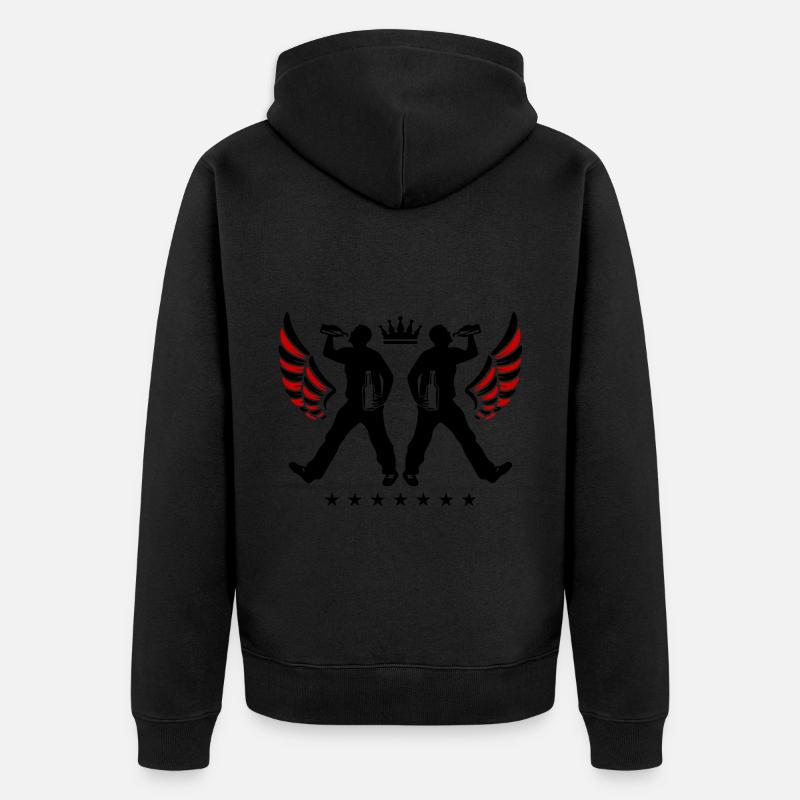 Drinking Bier Silhouette - Unisex Premium Bio Zip Hoodie - Schwarz