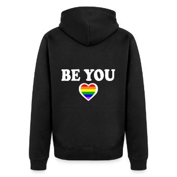 Be you - Veste à capuche bio Premium Unisexe - noir - Dos - Nico (187cm)