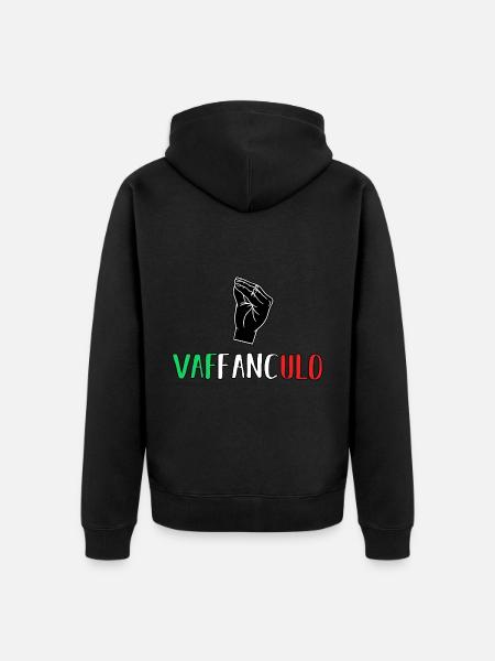 Italien Italiener Vaffanculo - Unisex Premium Bio Zip Hoodie - Schwarz