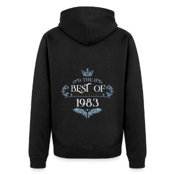 1983 best of - Veste à capuche bio Premium Unisexe - noir - Dos - Nico (187cm)