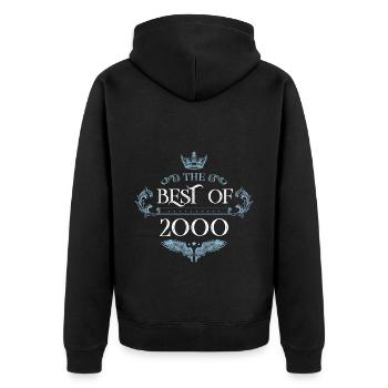 2000 best of - Unisex Premium Bio Zip Hoodie - Schwarz - Hinten - Nico (187cm)