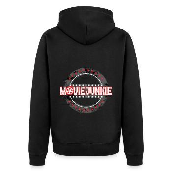 Movie Junkie - Unisex Premium Organic Zip Hoodie - black - Back - Nico (187cm)