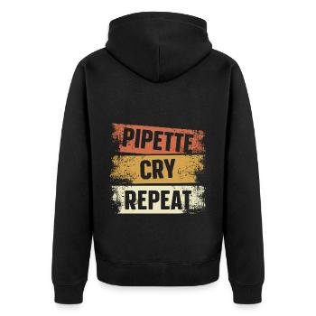 Pipette Cry Repetition Biologist Science B - Unisex Premium Organic Zip Hoodie - black - Back - Nico (187cm)