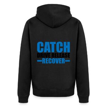 Catch Drive Release Recover 9 - Unisex Premium Organic Zip Hoodie - black - Back - Nico (187cm)