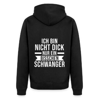 Mutter Schwangerschaft Schwanger Werdende Mama - Unisex Premium Bio Zip Hoodie - Schwarz - Hinten - Nico (187cm)