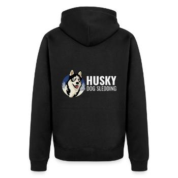 Husky Schlitten Hunderennen Alaskan Racers - Unisex Premium Bio Zip Hoodie - Schwarz - Hinten - Nico (187cm)
