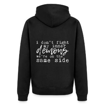 Ne combattez pas Mes démons intérieurs étaient du même côté3 - Veste à capuche bio Premium Unisexe - noir - Dos - Nico (187cm)