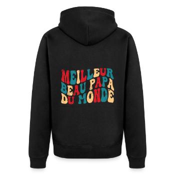 Meilleur Beau Papa Du Monde | Beau-Père - Veste à capuche bio Premium Unisexe - noir - Dos - Nico (187cm)