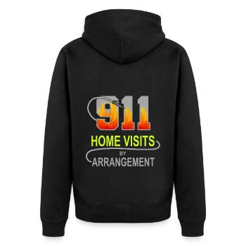 Feuerwehrmann Feuerwehr Motiv für Feuerwehrleute - Unisex Premium Bio Zip Hoodie - Schwarz - Hinten - Nico (187cm)