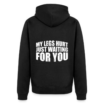 Mes jambes me font mal juste en attendant toi 24 - Veste à capuche bio Premium Unisexe - noir - Dos - Nico (187cm)