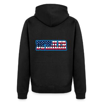Amerika Auto Detailer Autoliebhaber Aufbereiter - Unisex Premium Bio Zip Hoodie - Schwarz - Hinten - Nico (187cm)