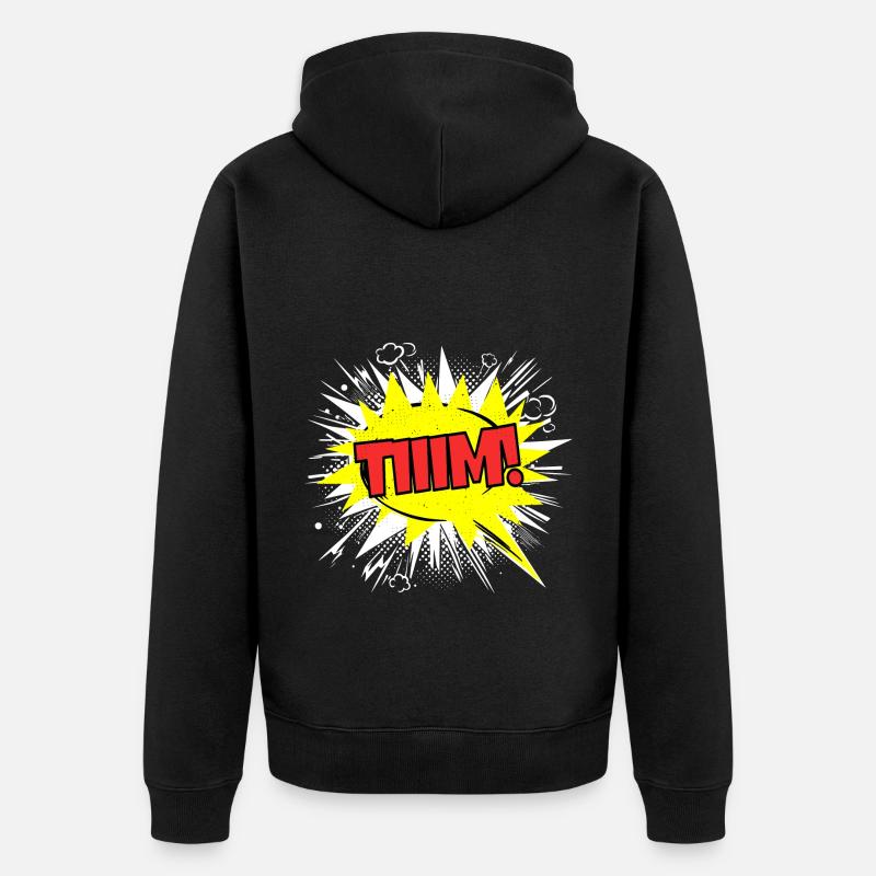 Tim Nom drôle bulle Tiiim ! - Veste à capuche bio Premium Unisexe - noir